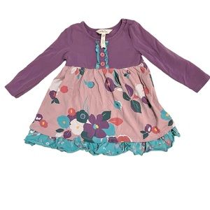 Matilda Jane purple floral ruffle dress size 12-18 mo. long sleeve fall dress